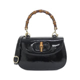 Gucci BAMBOO 1947 Patent Leather Shoulder Bag
