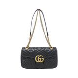Gucci GG MARMONT Quilted Chevron Leather Shoulder Bag