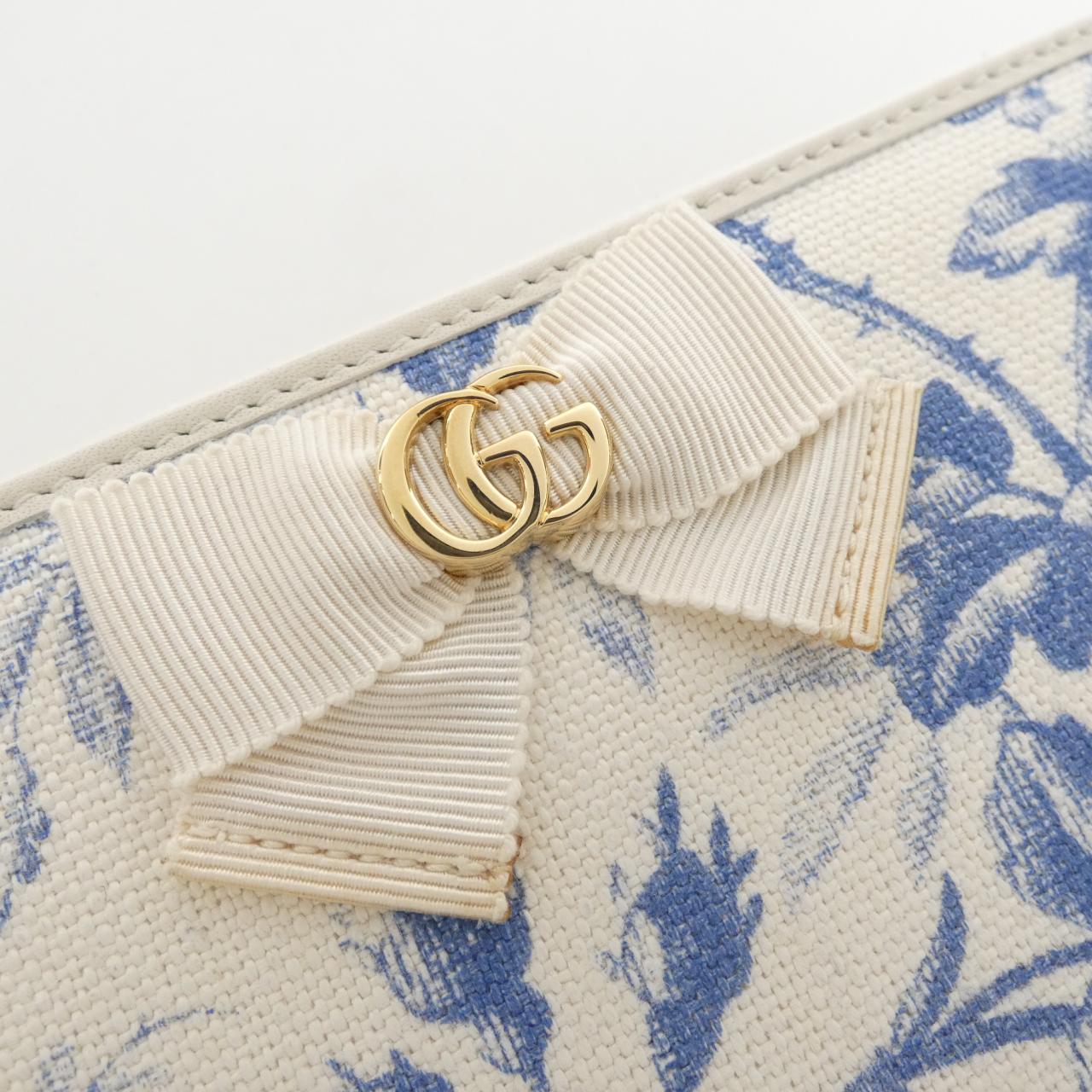 Gucci Herbarium Print Linen Long Wallet