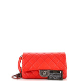 Double Carry Chain Waist Bag Quilted Goatskin Small