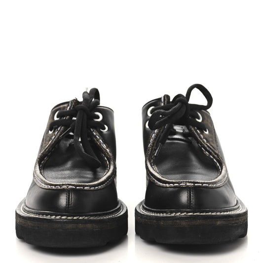 Louis Vuitton Monogram Calfskin Beaubourg Platform Derby Shoes Brown