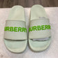 Sandals Luxury Designer By Burberry In Green, Size: 7