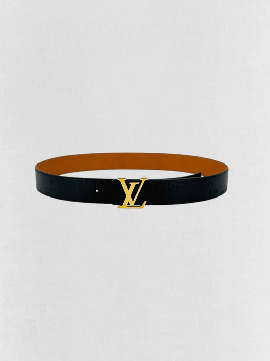 LOUIS VUITTON Black & Tan Belt
