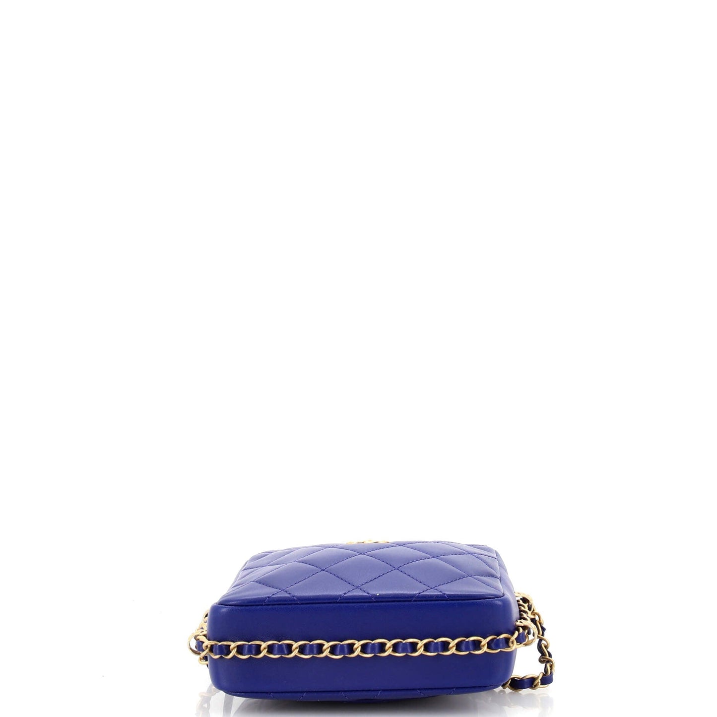 Chain Around Square Camera Bag Quilted Lambskin Small