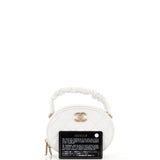 CC Ruched Oval Top Handle Quilted Lambskin Mini