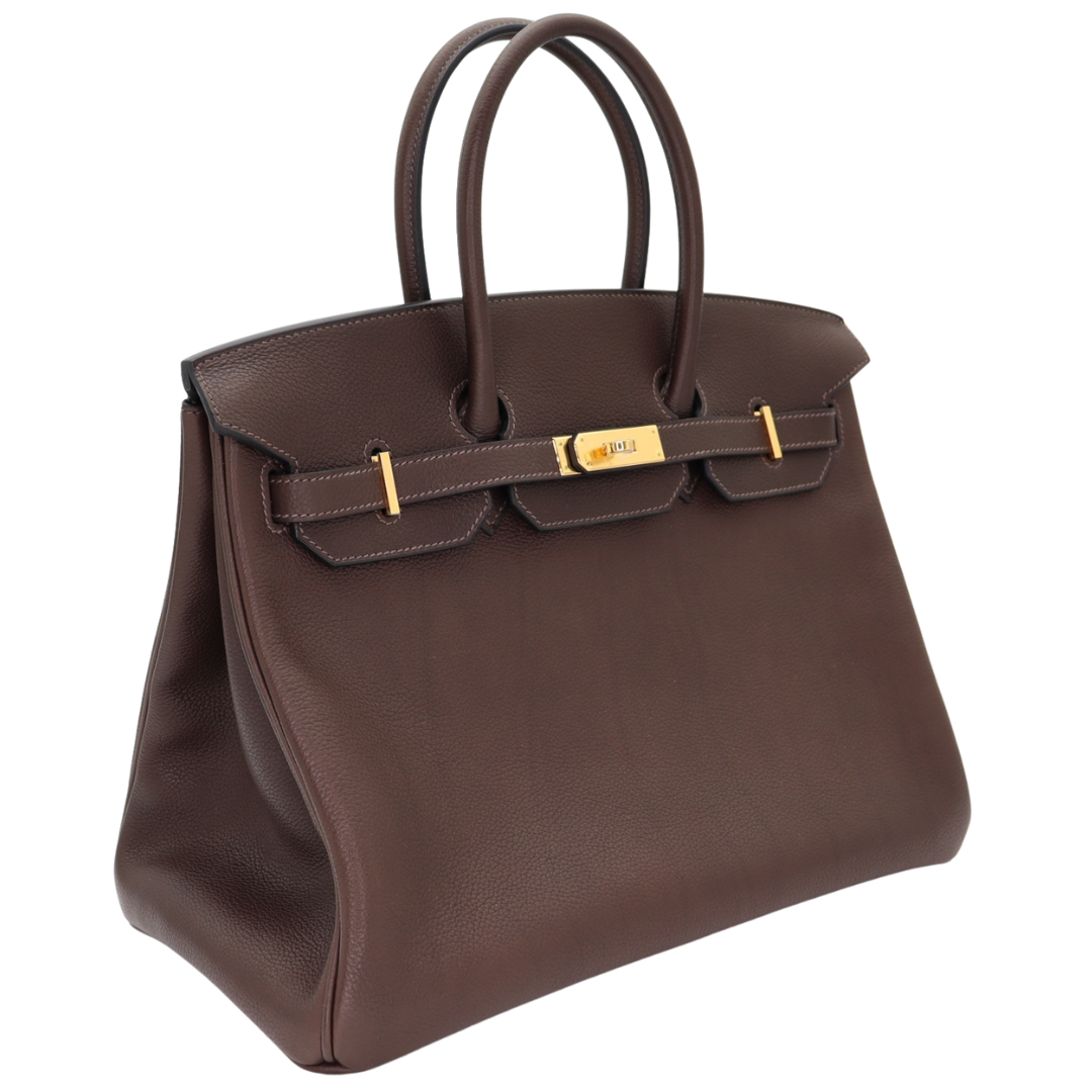 Hermès 30cm Birkin Ebene Barenia Faubourg Leather Gold Hardware