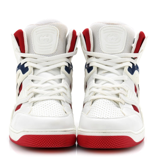 Amelia Demetra GG Supreme Monogram Mens Basket High Top Sneakers 11 Great White Red Blue