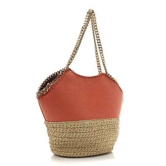 Stella McCartney Raffia Falabella Medium Tote Bright Orange