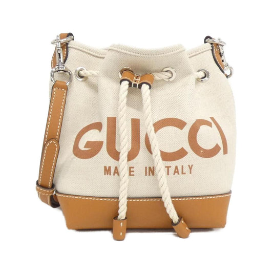 Gucci GG Cotton Linen Canvas Shoulder Bag