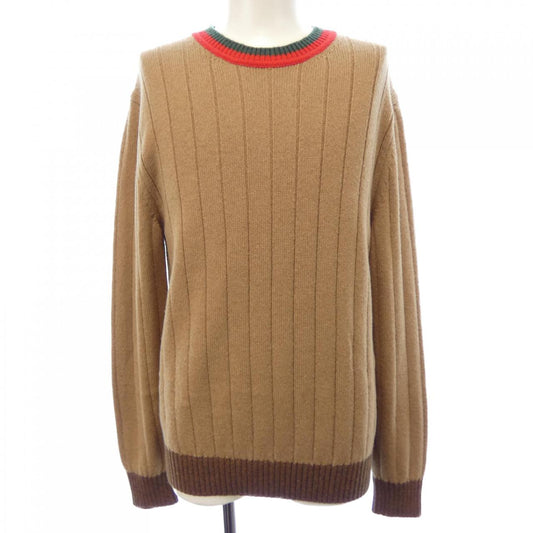 Gucci Web Stripe Camel Wool Sweater