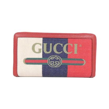 Gucci Sylvie By Adela Linen Canvas Long Wallet