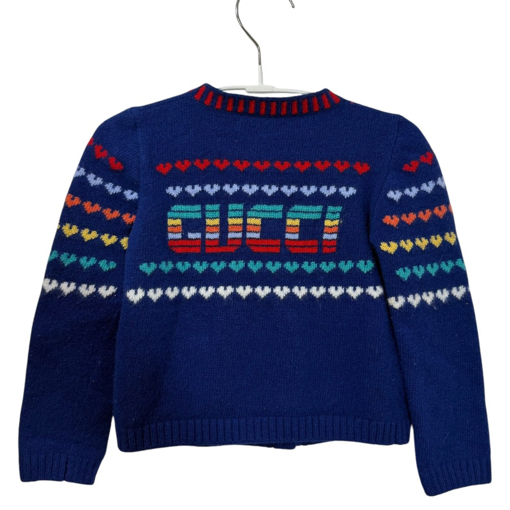 Gucci Heart Cashmere Blend Knit Cardigan