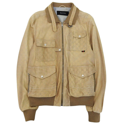 Gucci GG Pattern Lamb Leather Jacket