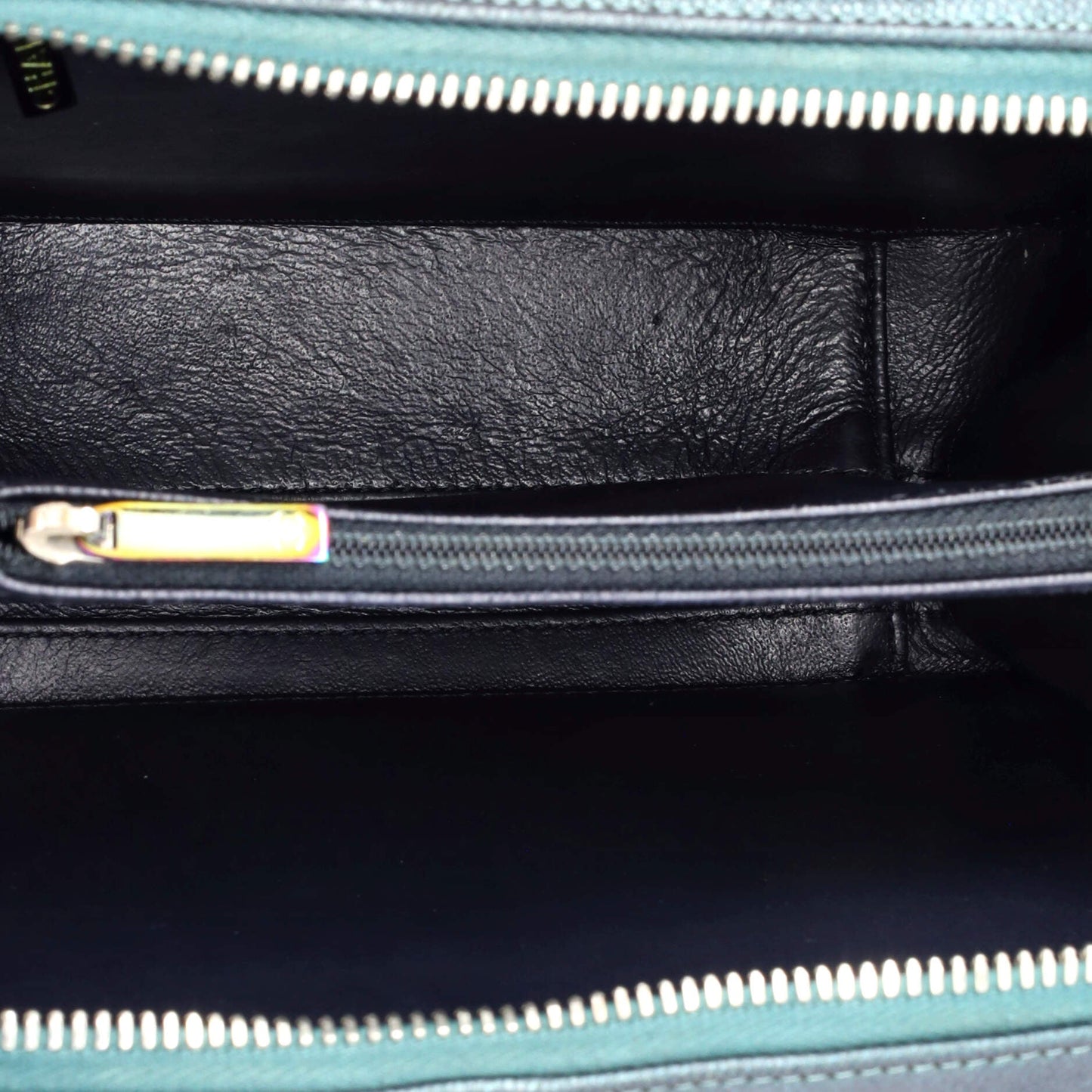 Filigree Vanity Case Quilted Iridescent Caviar Medium