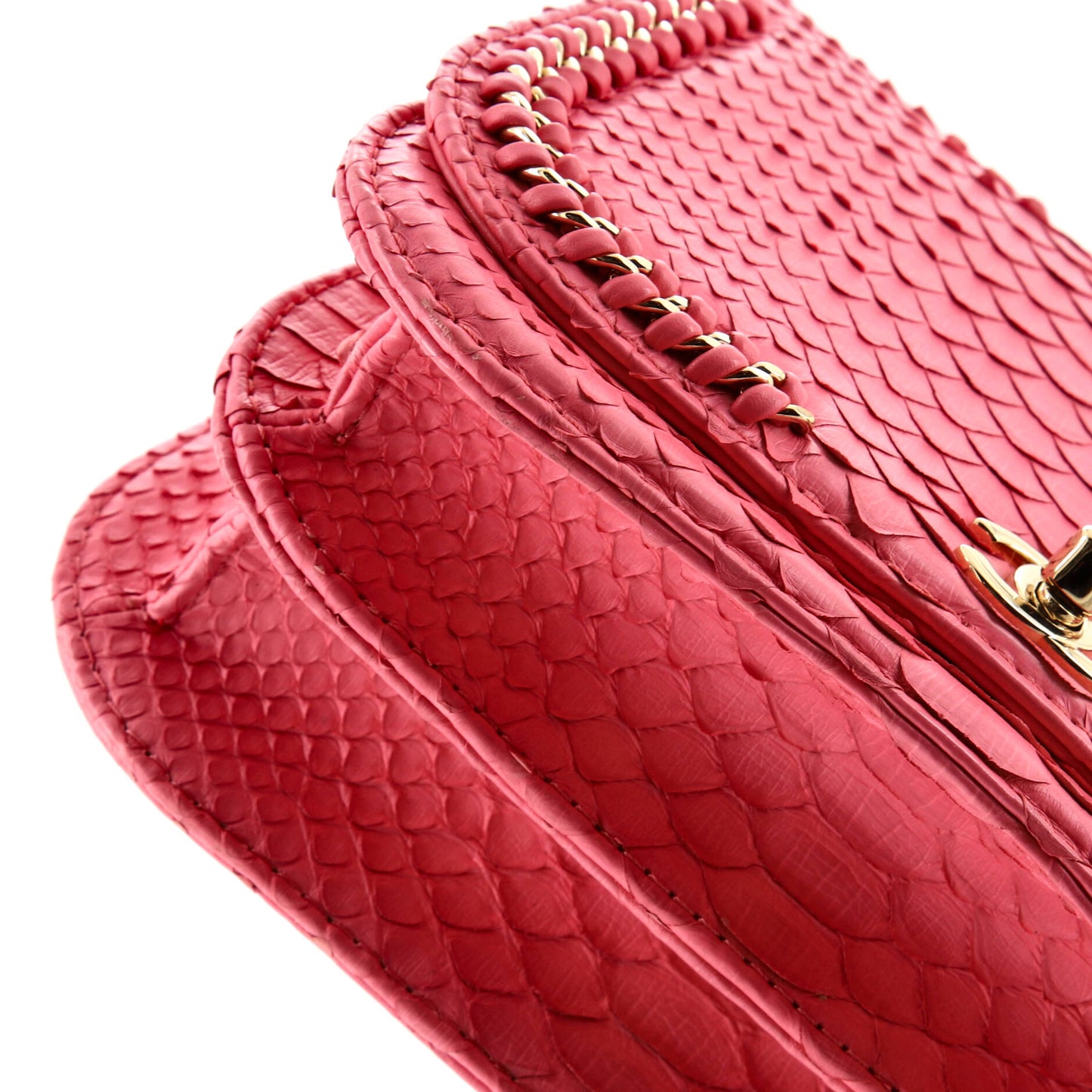 Braided Chic Flap Bag Python Small