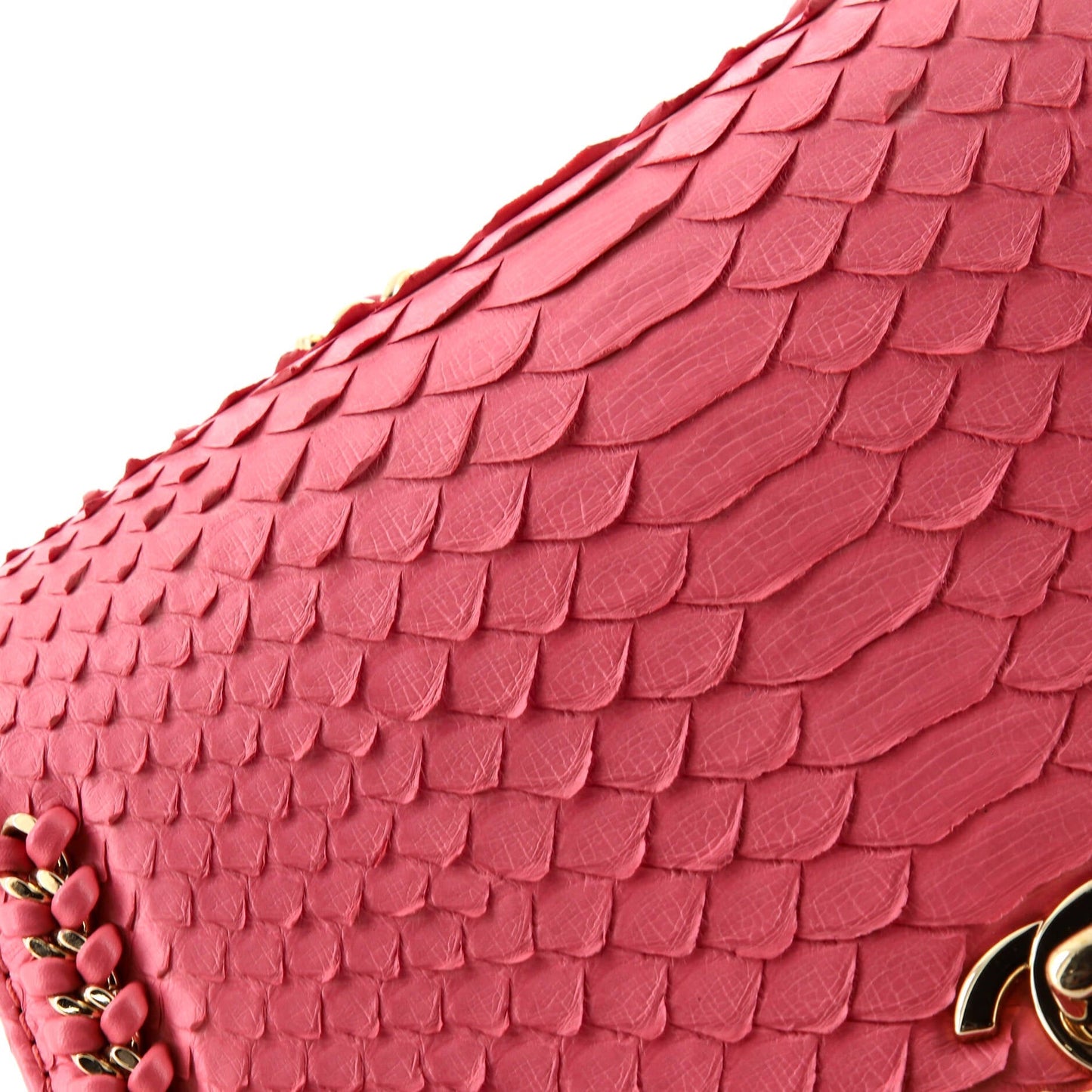 Braided Chic Flap Bag Python Small