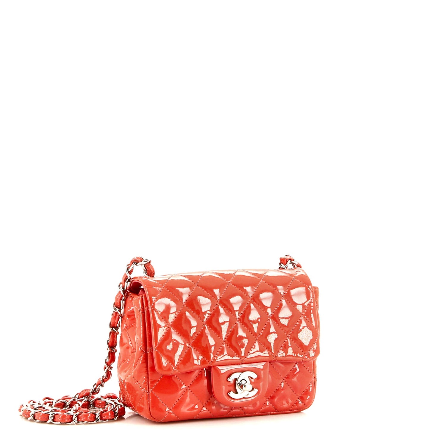 Square Classic Single Flap Bag Quilted Patent Mini