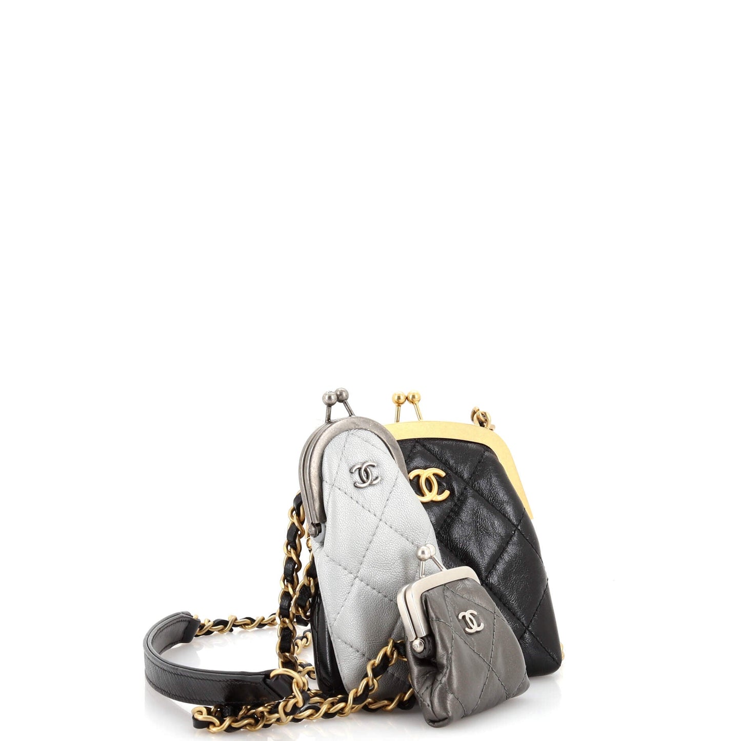 Multi Clutch with Chain Quilted Leather