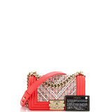 Boy Flap Bag Chevron Embellished Tweed Small