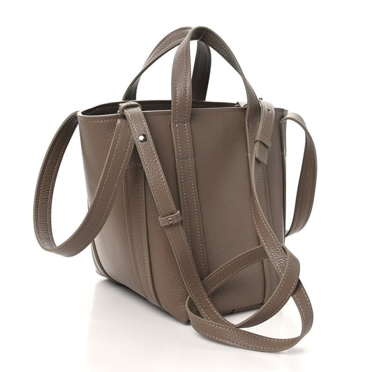 Balenciaga Grained Calfskin XS Everyday North South Shoulder Tote Bag Brown