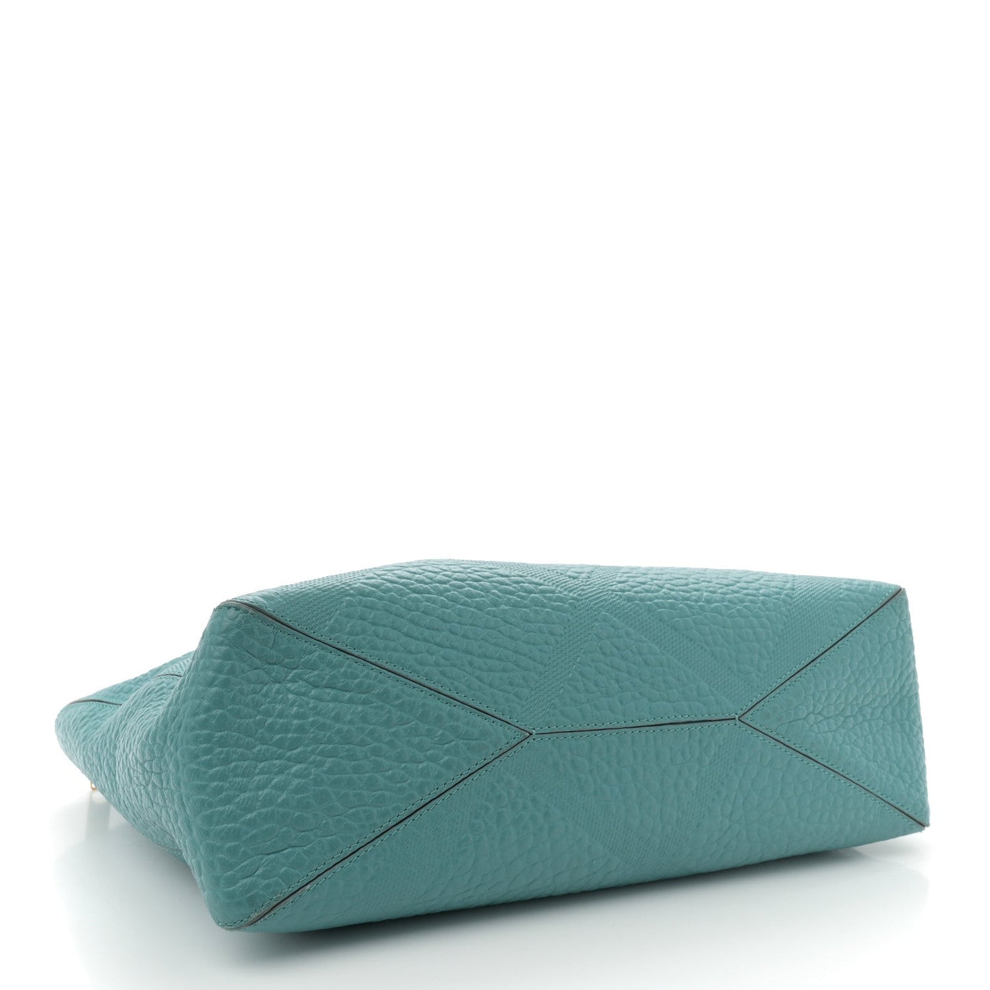 Amelia Heritage Grain Check Embossed Medium Dewsbury Tote Turquoise