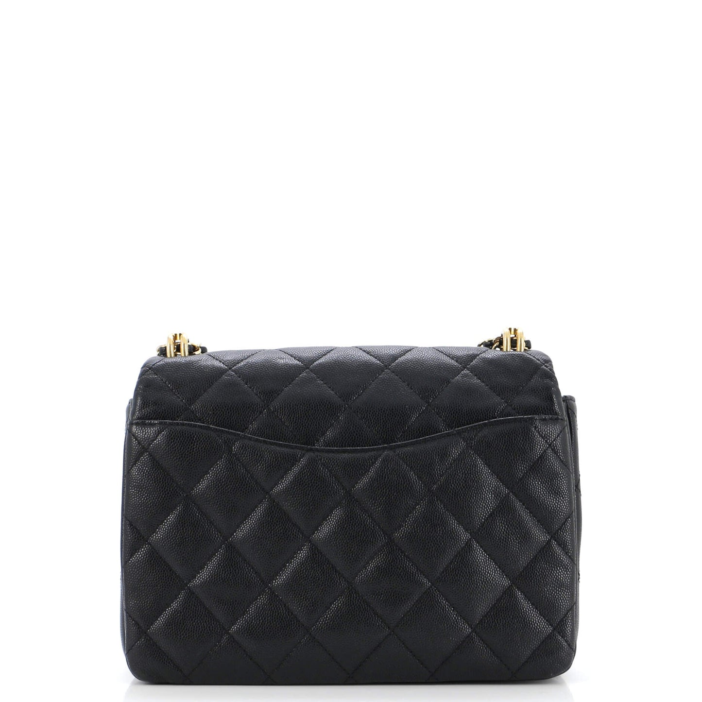 Coco First Flap Bag Quilted Caviar Small