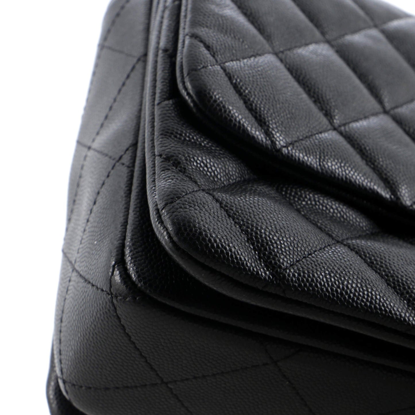 Coco First Flap Bag Quilted Caviar Small