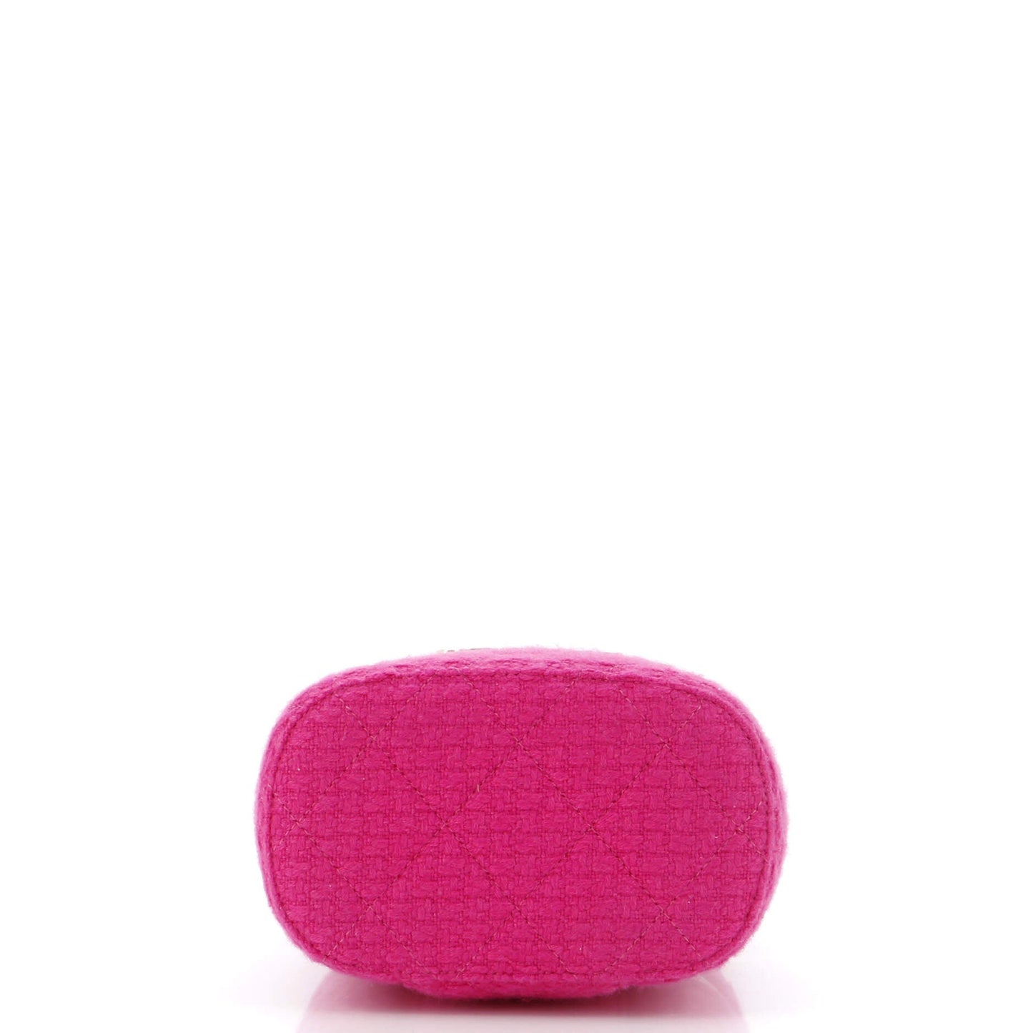 Logo Box Vanity Case with Chain Quilted Tweed Small