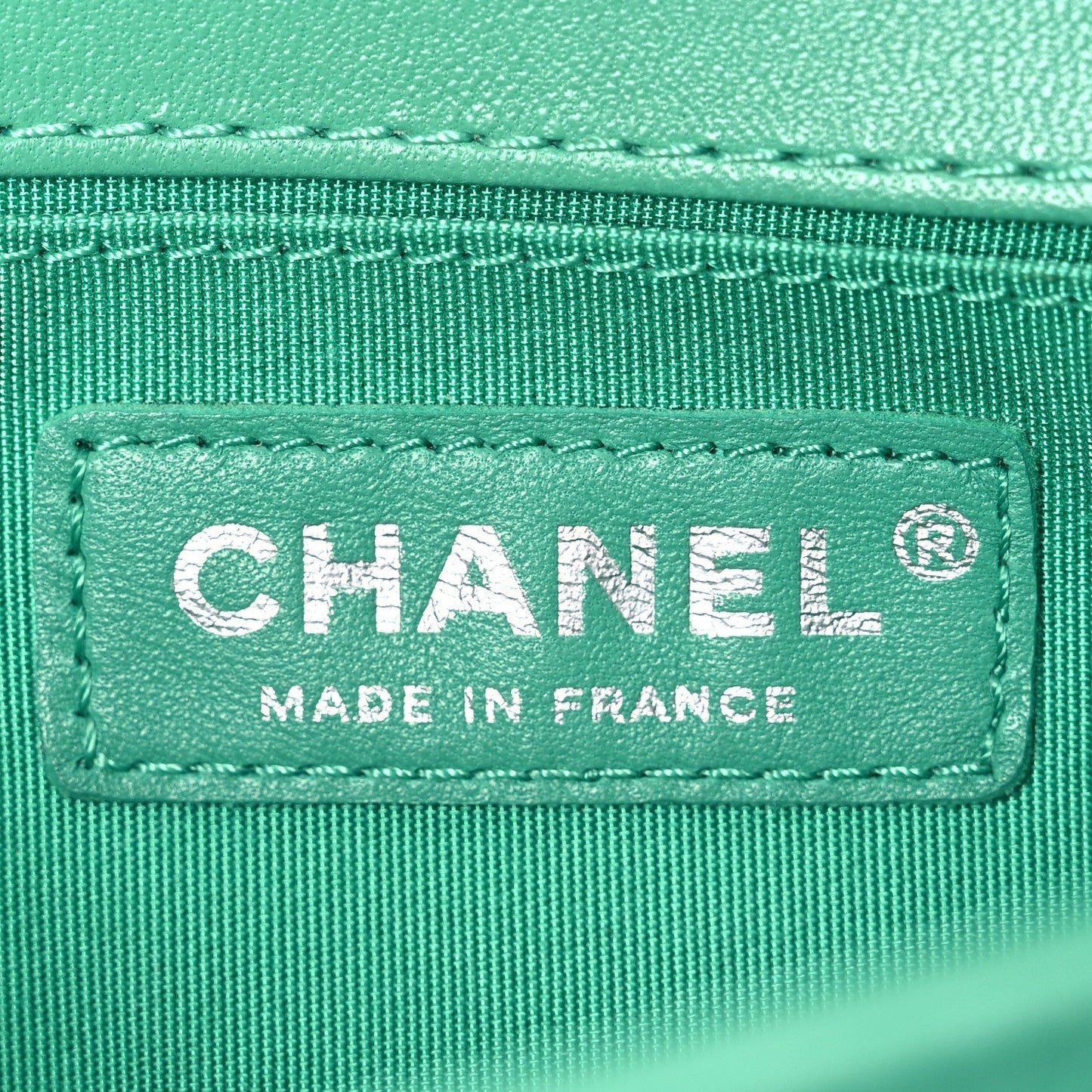 Amelia Lambskin Rubber Quilted Small Tone Boy Flap Green Black