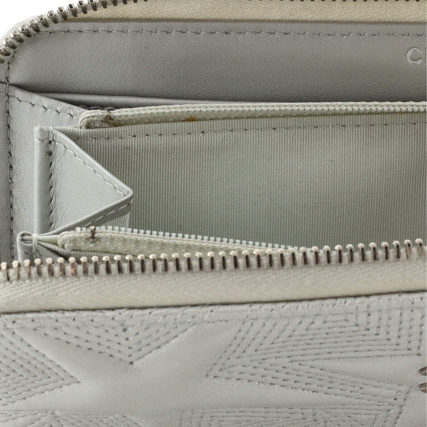 Zip Around Wallet Star Embossed Lambskin Long
