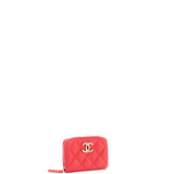 Textured CC Zip Coin Purse Quilted Caviar Small