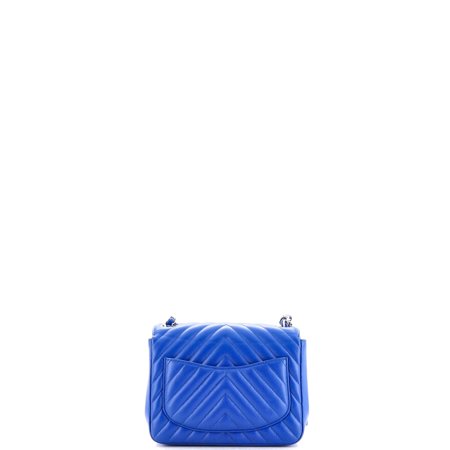 Square Classic Single Flap Bag Chevron Caviar Mini