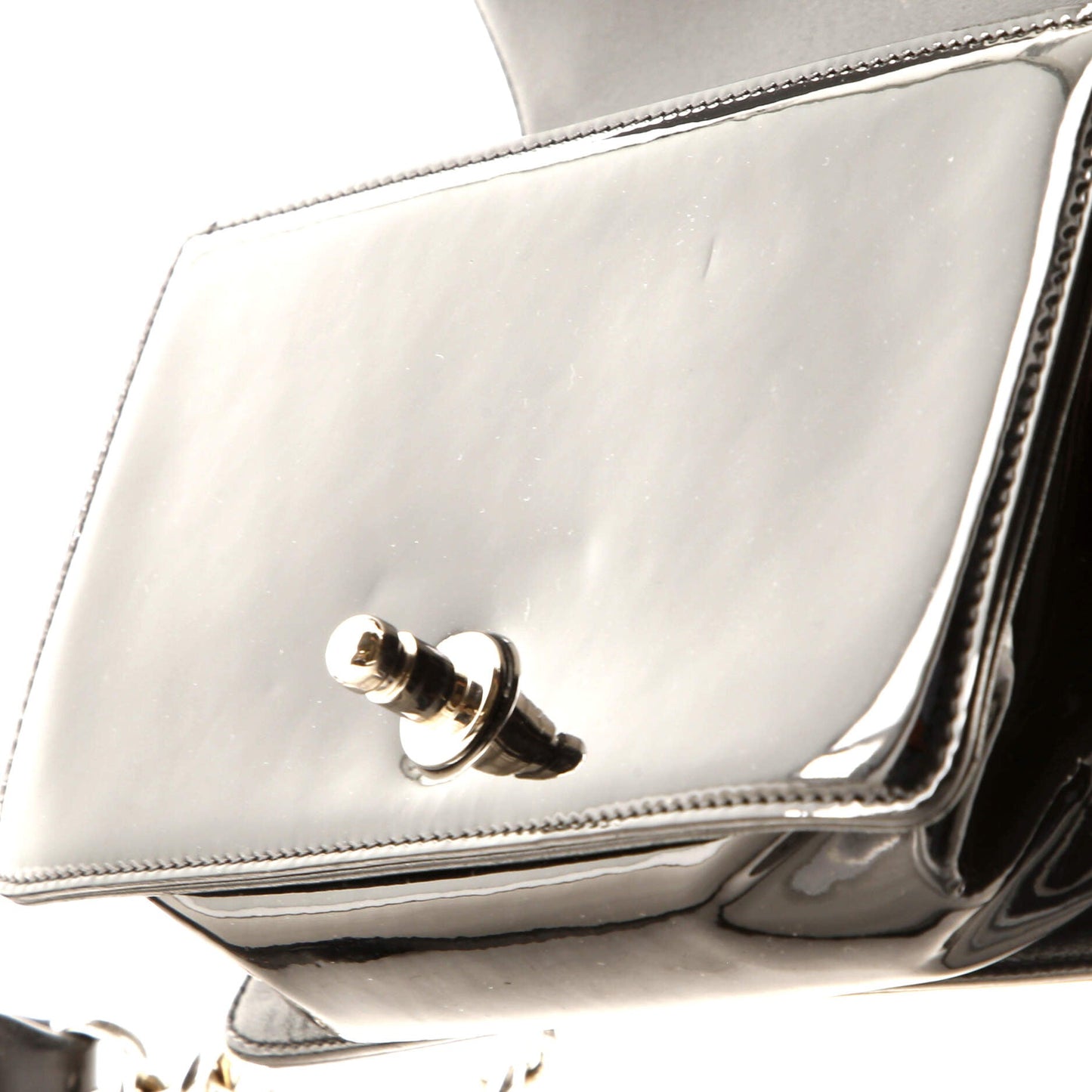 Boy Flap Bag Chevron Patent with Glitter PVC Small