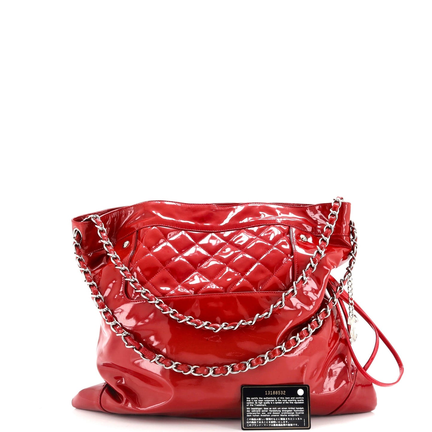 31 Drawstring Tote Quilted Patent Large