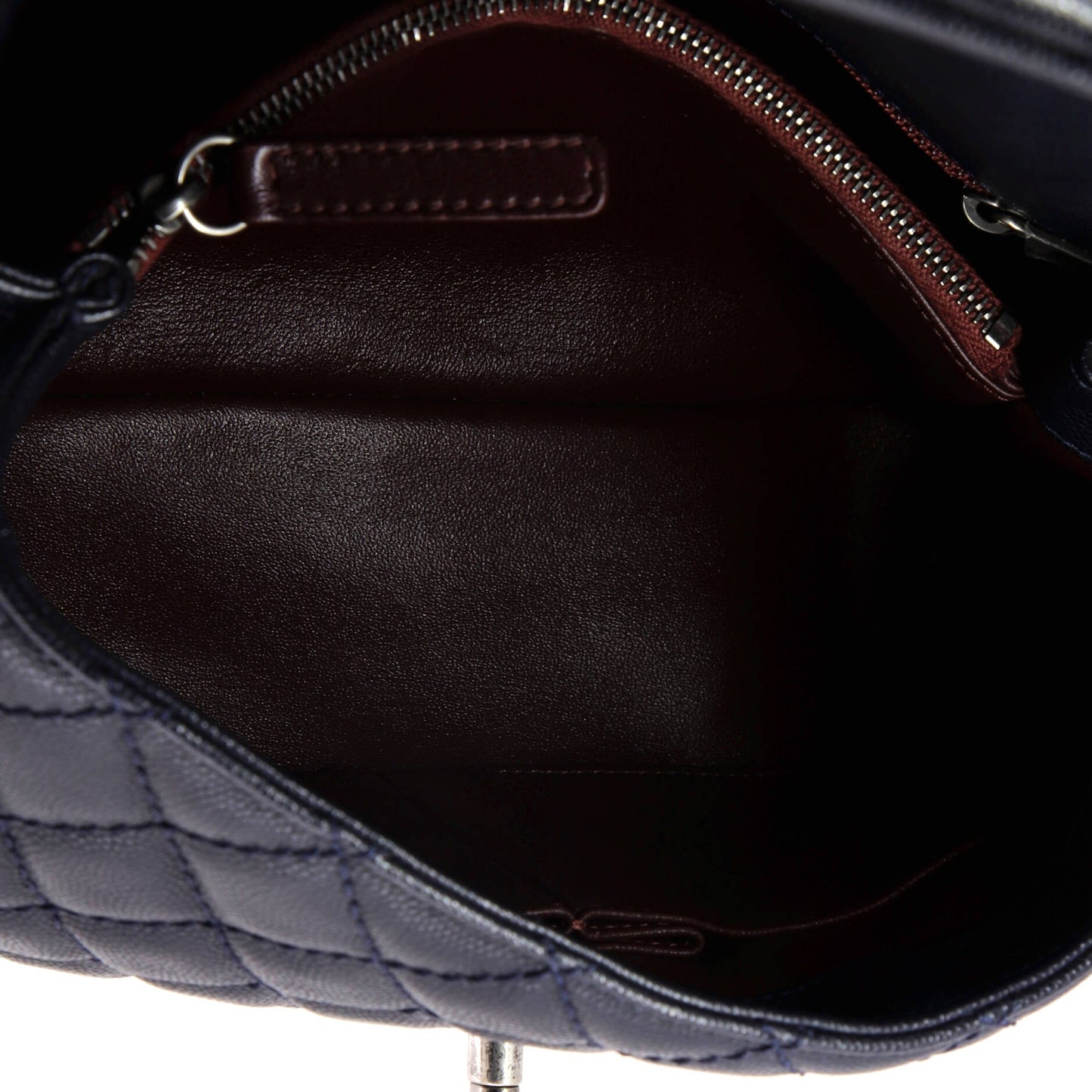 Coco Top Handle Bag Quilted Caviar with Lizard Small