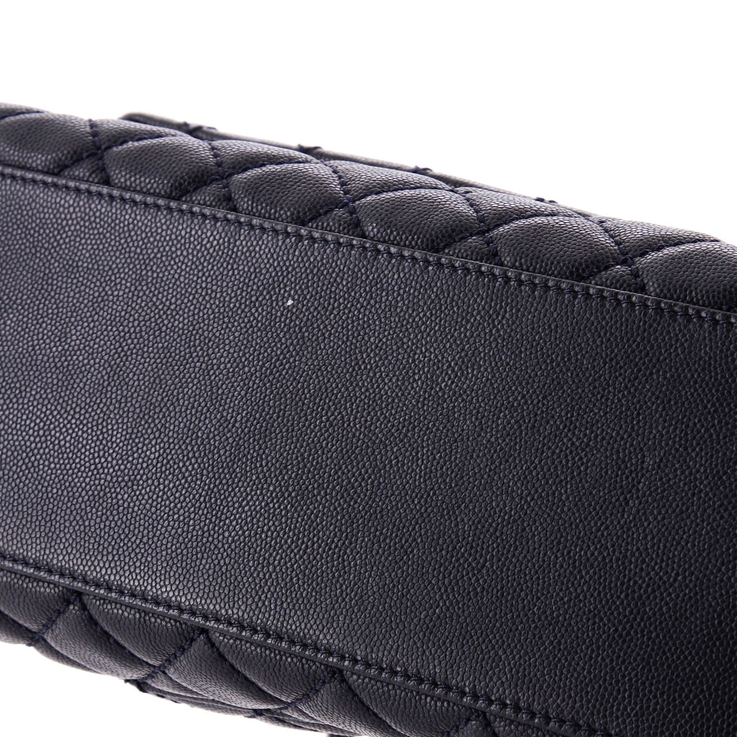 Coco Top Handle Bag Quilted Caviar with Lizard Small