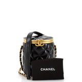 Crown Box Vanity Bag Quilted Patent Mini