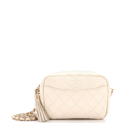 Coco Tassel Camera Case Quilted Caviar Medium