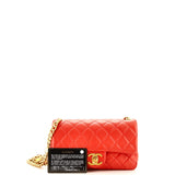 Pearl Samba Resin Chain Flap Bag Quilted Lambskin Mini