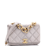 Color Match Flap Bag Quilted Lambskin Small