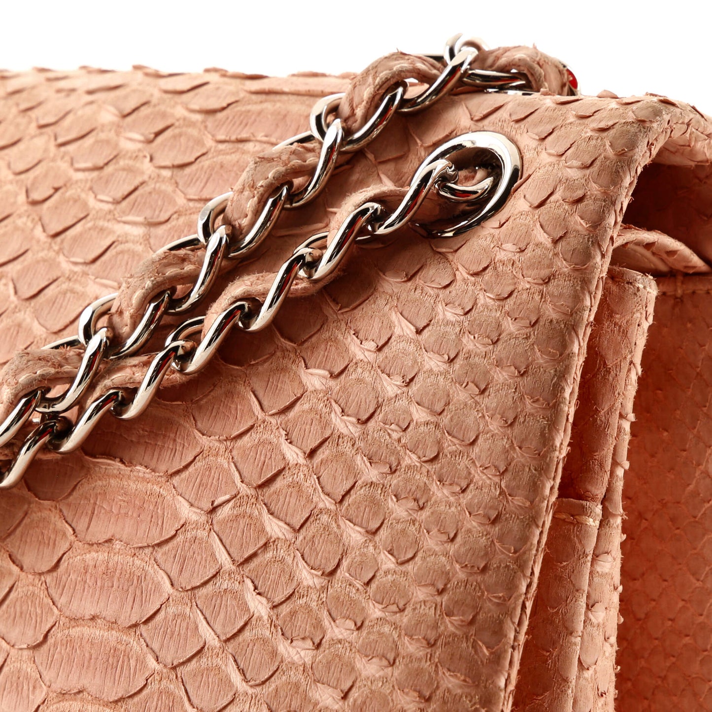 Classic Double Flap Bag Python Jumbo