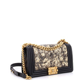 Boy Flap Bag Quilted Metallic Crumpled Goatskin Old Medium
