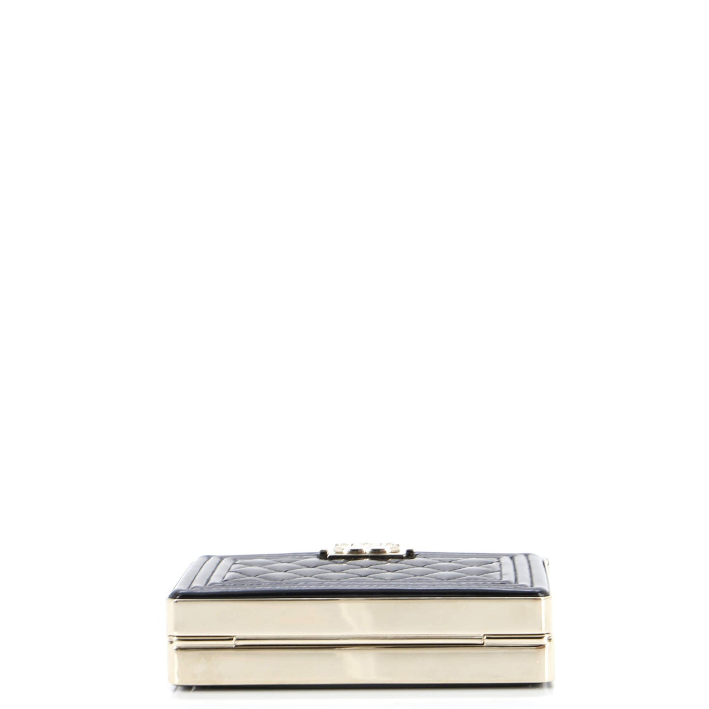 Boy Chain Box Minaudiere Quilted Patent