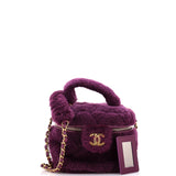Coconing Top Handle Vanity Case with Chain Quilted Shearling Small
