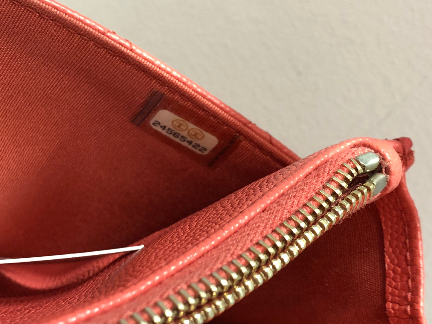 Golden Class Wallet on Chain Quilted Caviar