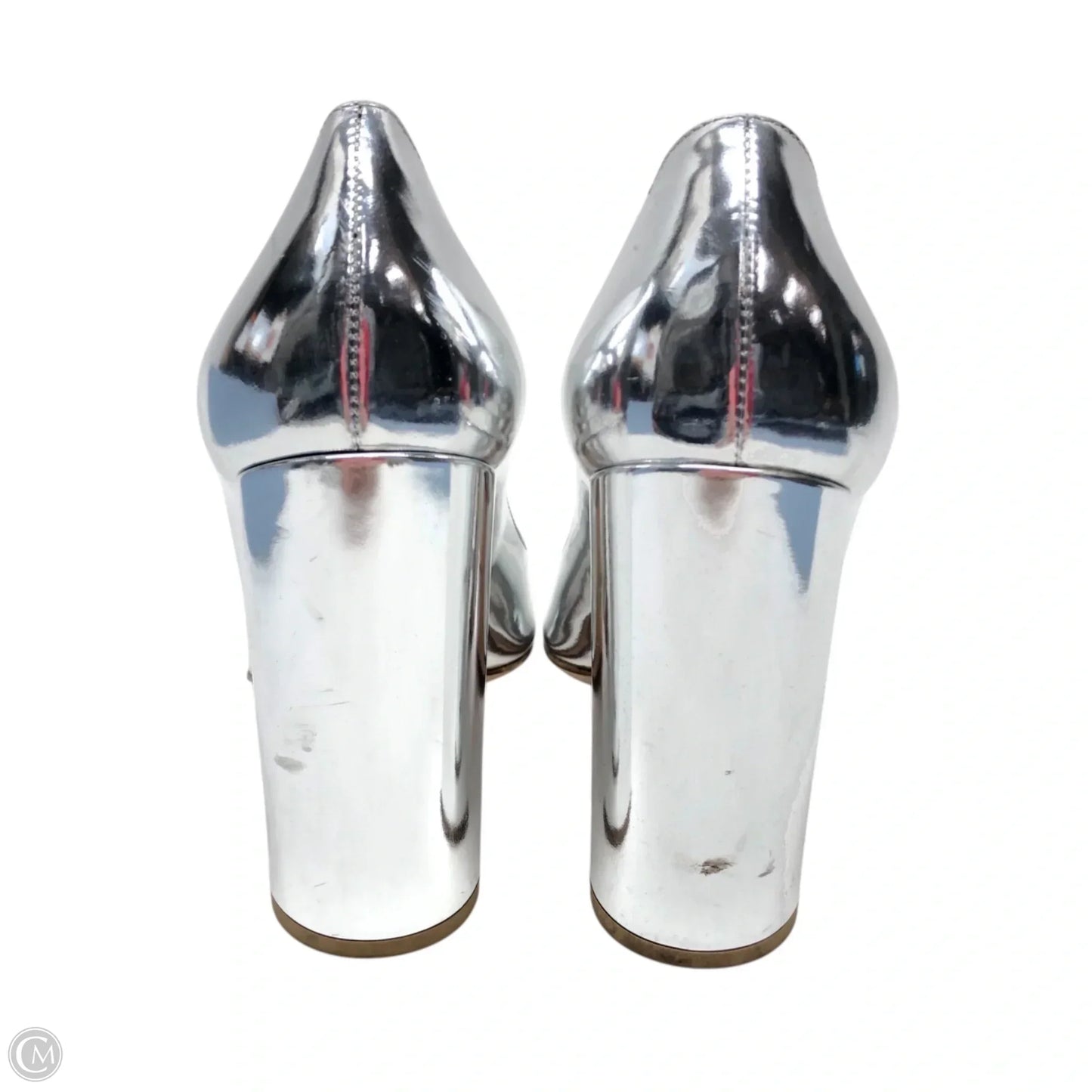 Shoes Luxury Designer By Prada In Silver, Size: 8