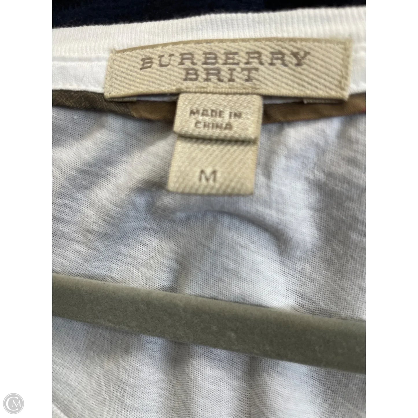 Top Short Sleeve Luxury Designer By Burberry In White, Size: M
