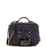 Filigree Vanity Case Quilted Tweed with Snakeskin Medium