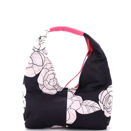 CC Lock Hobo Quilted Printed Canvas Small