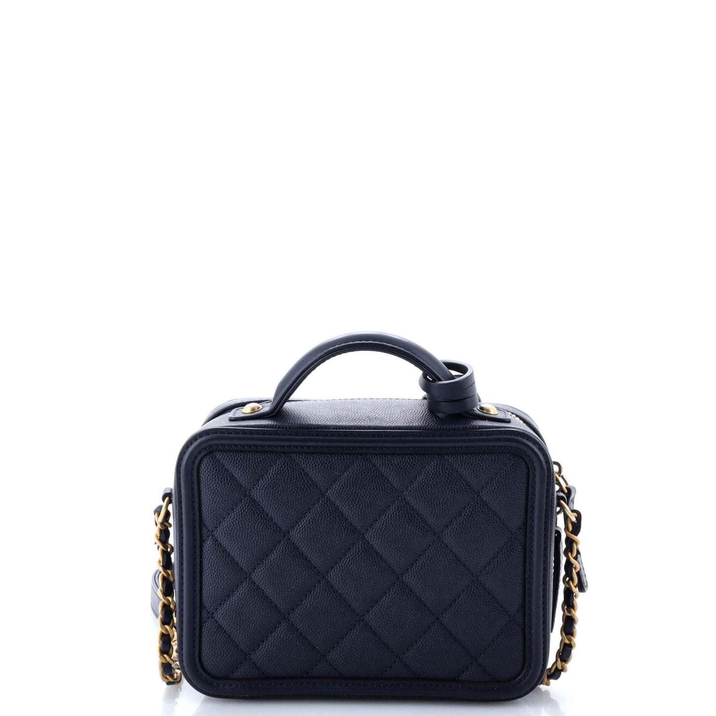 Filigree Vanity Case Quilted Caviar Small